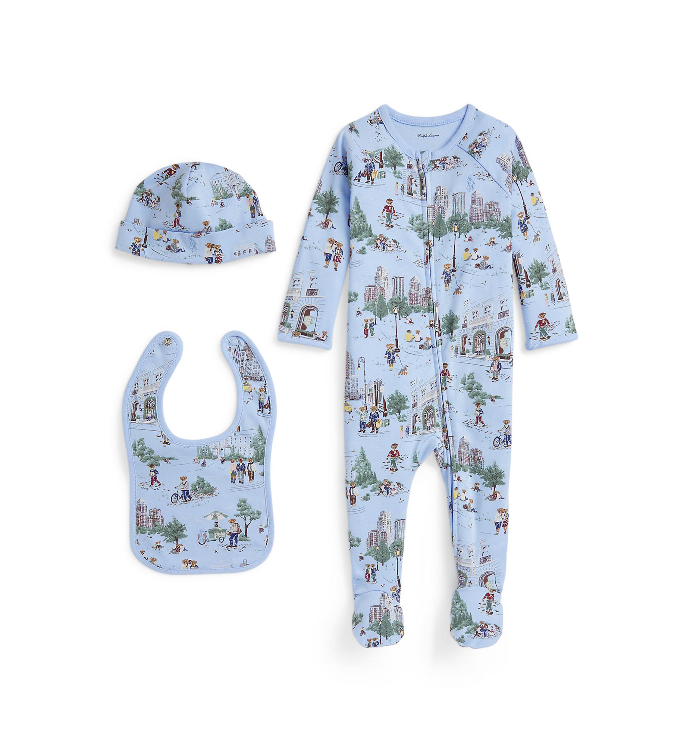 Baby Boys Polo Bear Cotton 3-Piece Gift Set