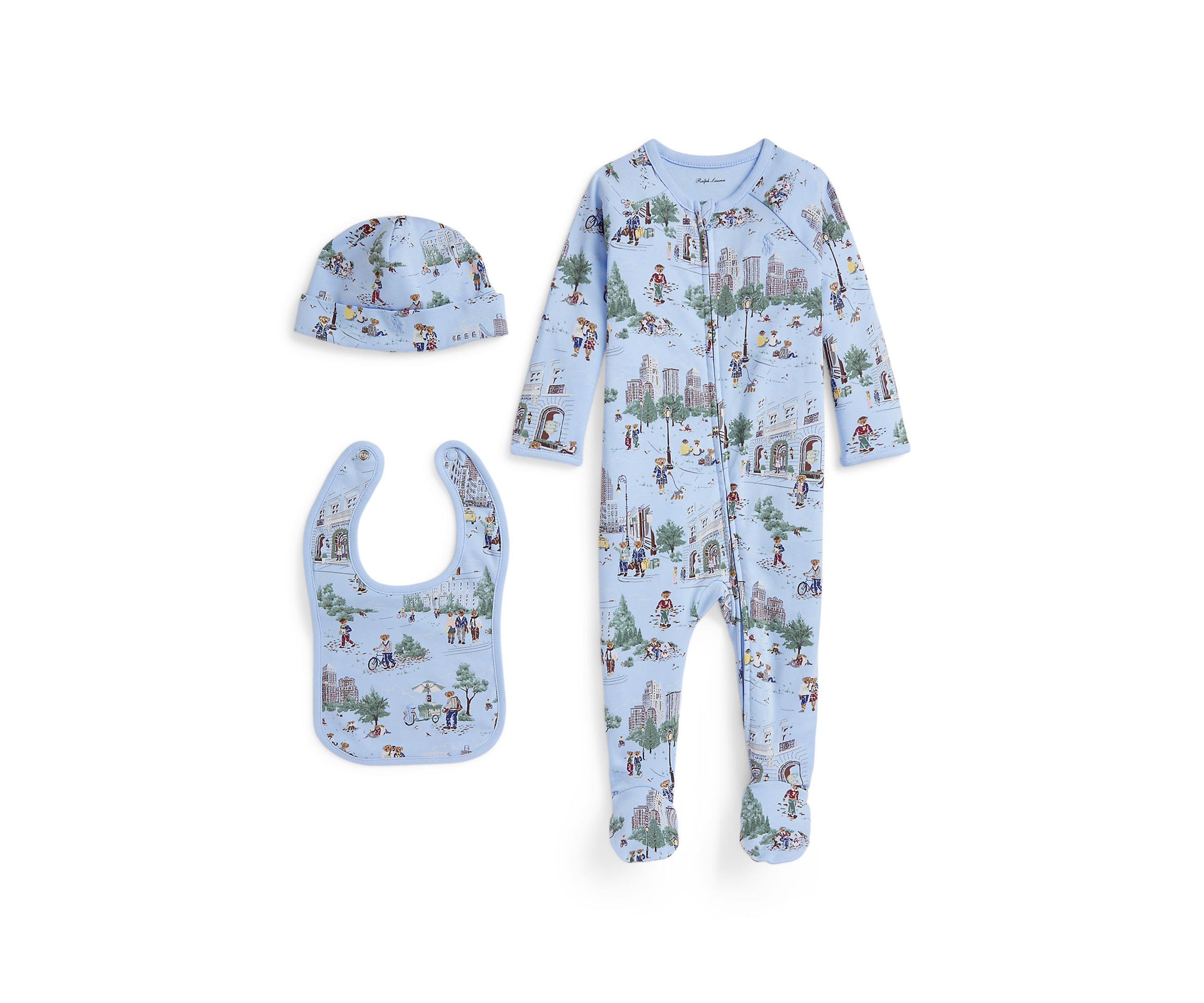 Baby Boys Polo Bear Cotton 3-Piece Gift Set