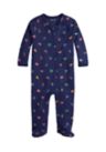 Baby Boys Alphabet Printed Cotton Footed Zip Coverall
