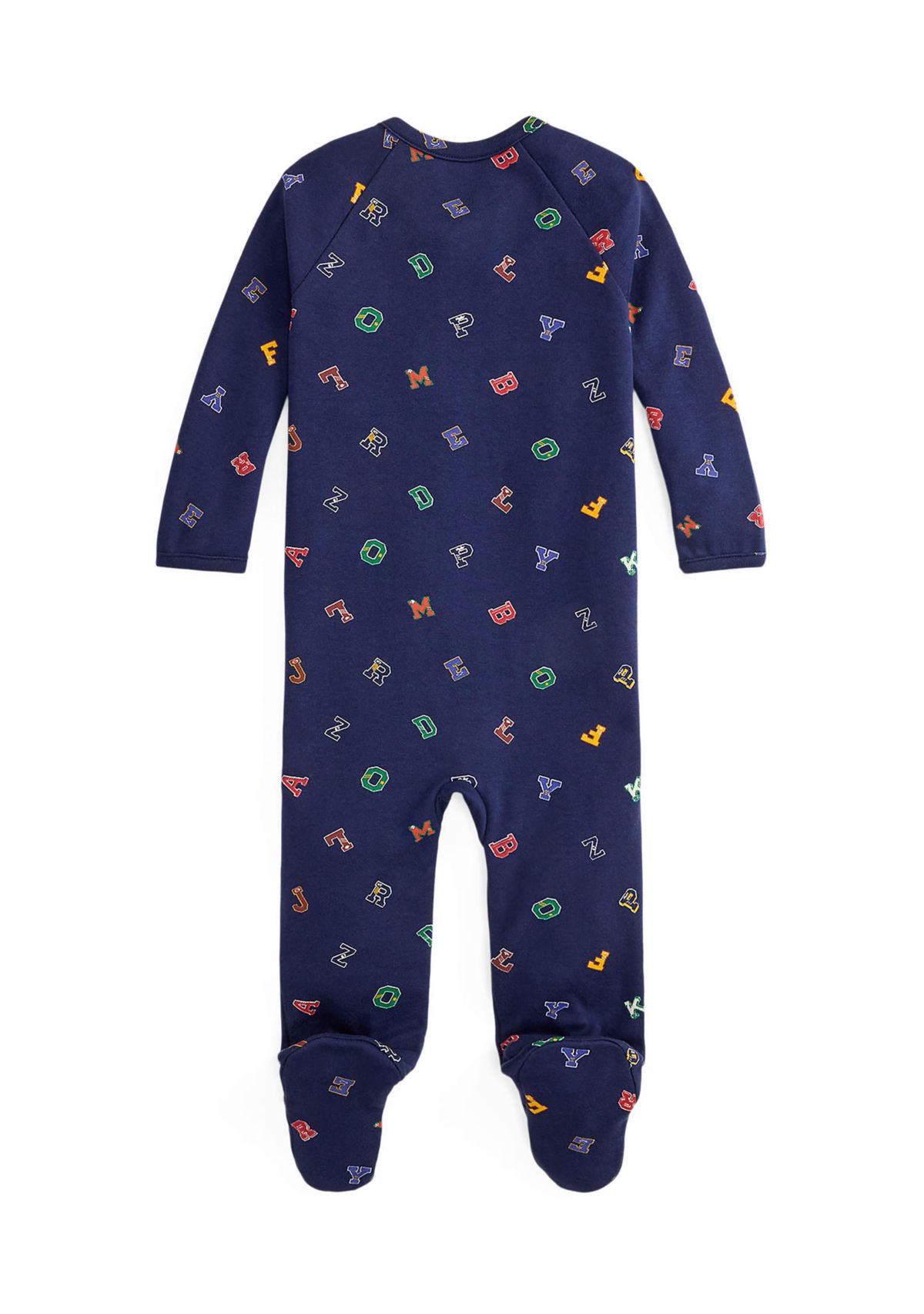 Baby Boys Alphabet Printed Cotton Footed Zip Coverall