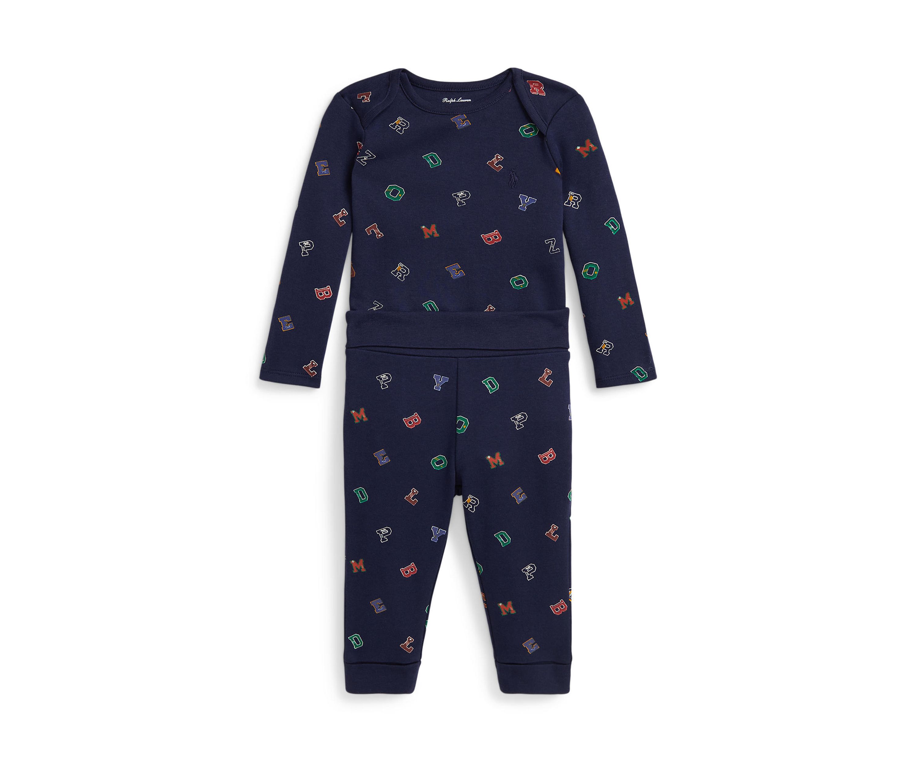 Baby Boys Alphabet Cotton Bodysuit & Pant Set
