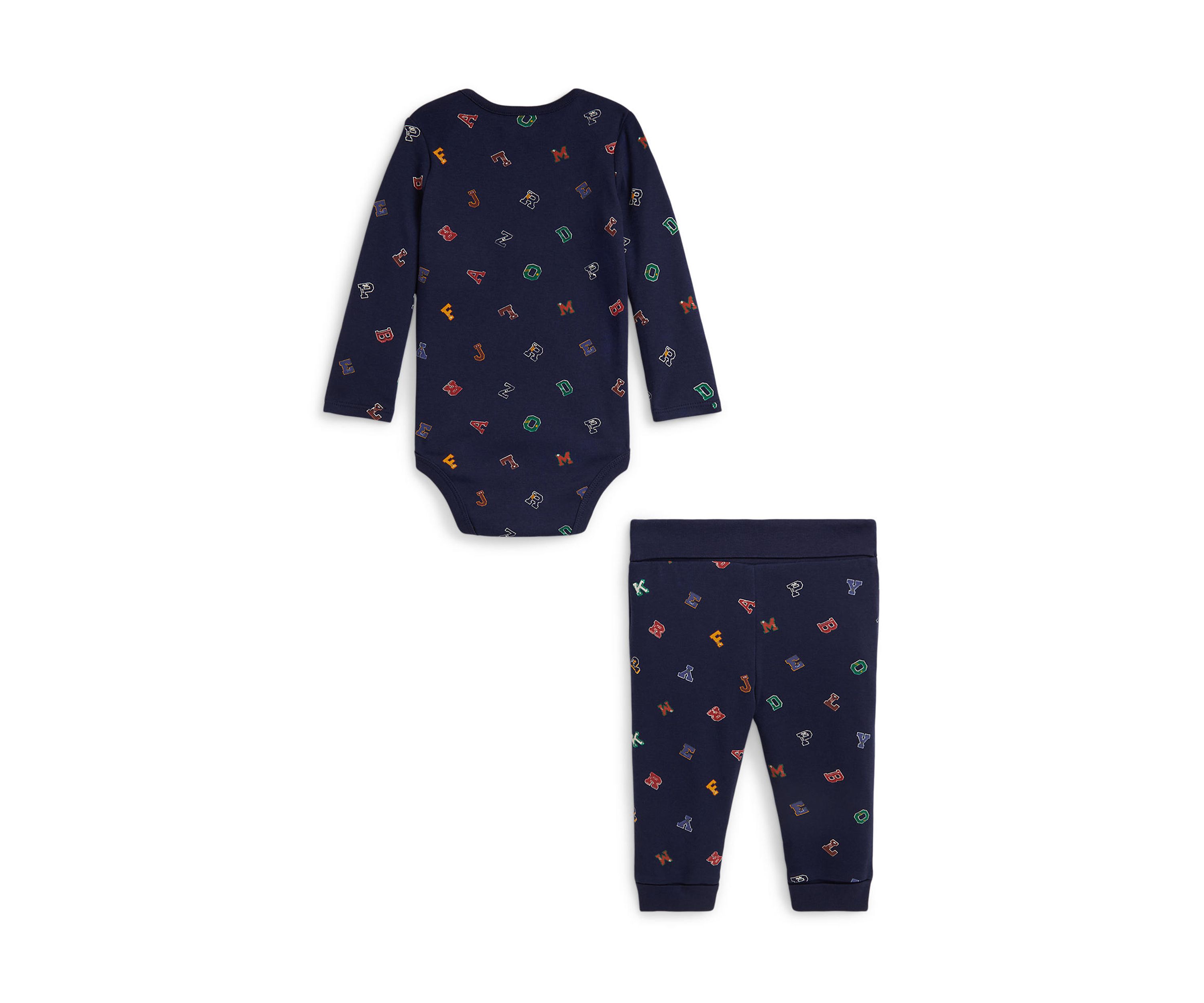 Baby Boys Alphabet Cotton Bodysuit & Pant Set