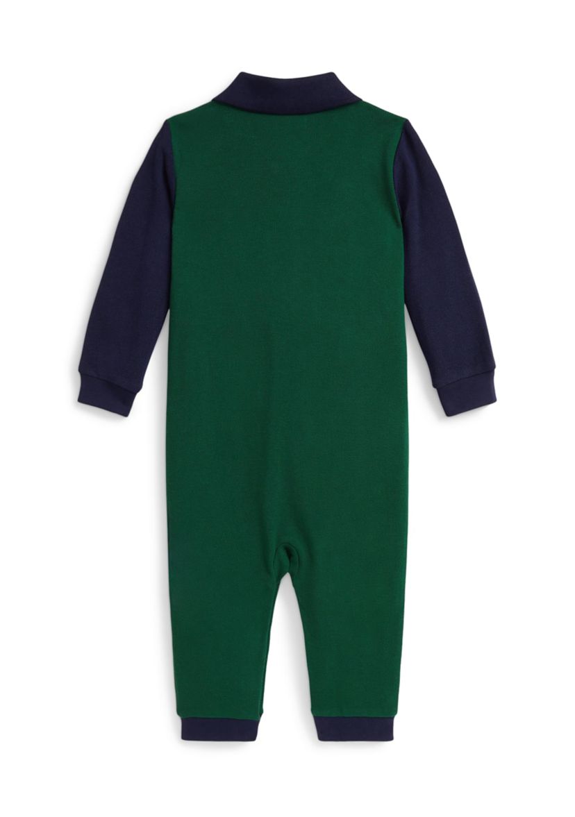 Baby Boys Big Pony Cotton Mesh Polo Coverall