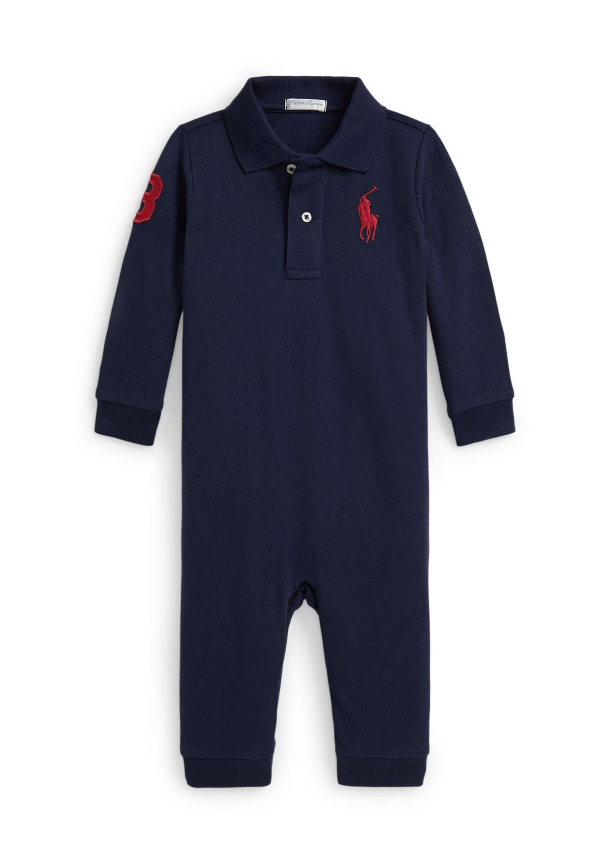 Baby Boys Big Pony Cotton Mesh Polo Coverall
