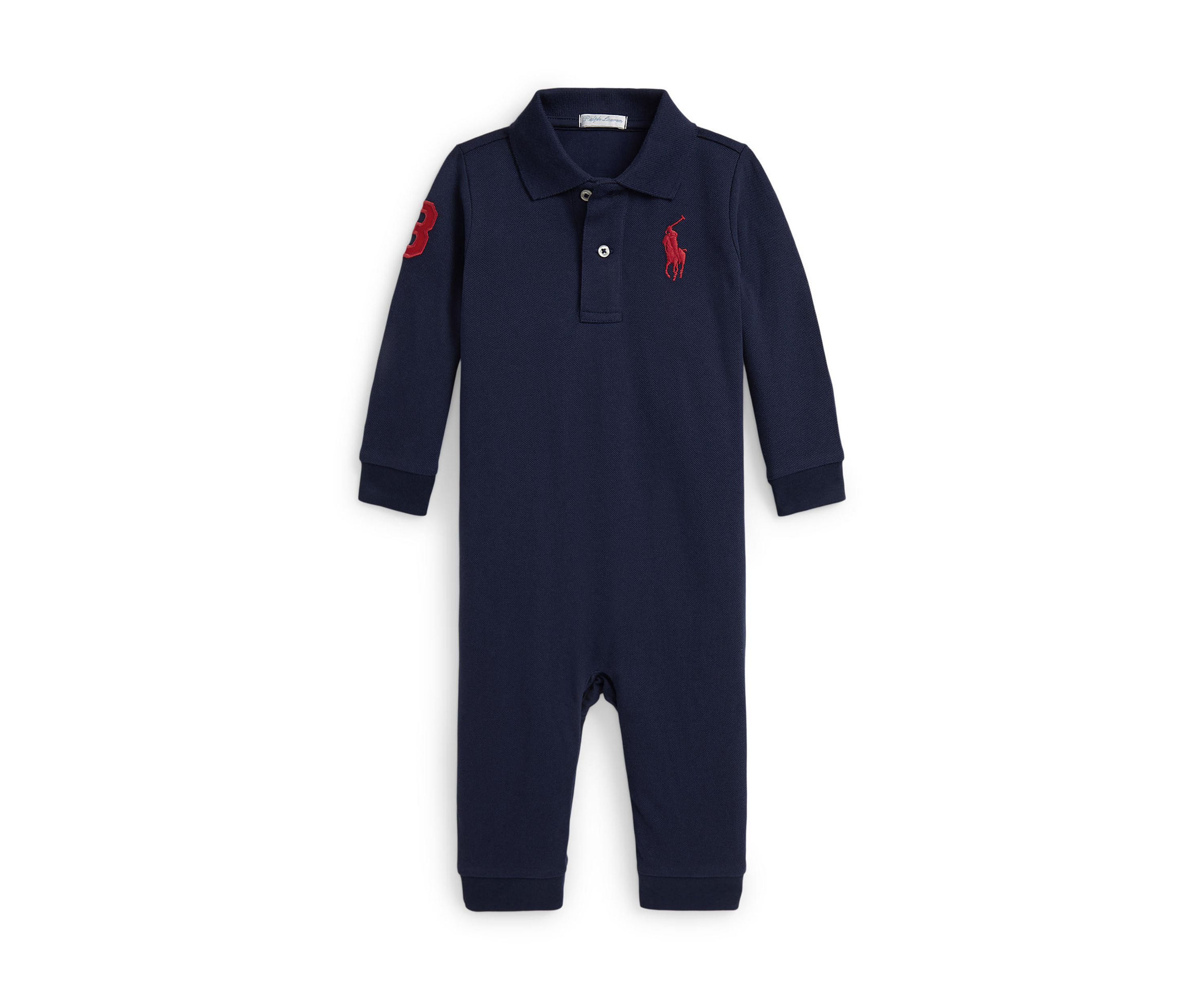 Baby Boys Big Pony Cotton Mesh Polo Coverall