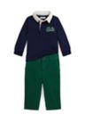 Baby Boys Logo Cotton Rugby Shirt & Chino Pant Set