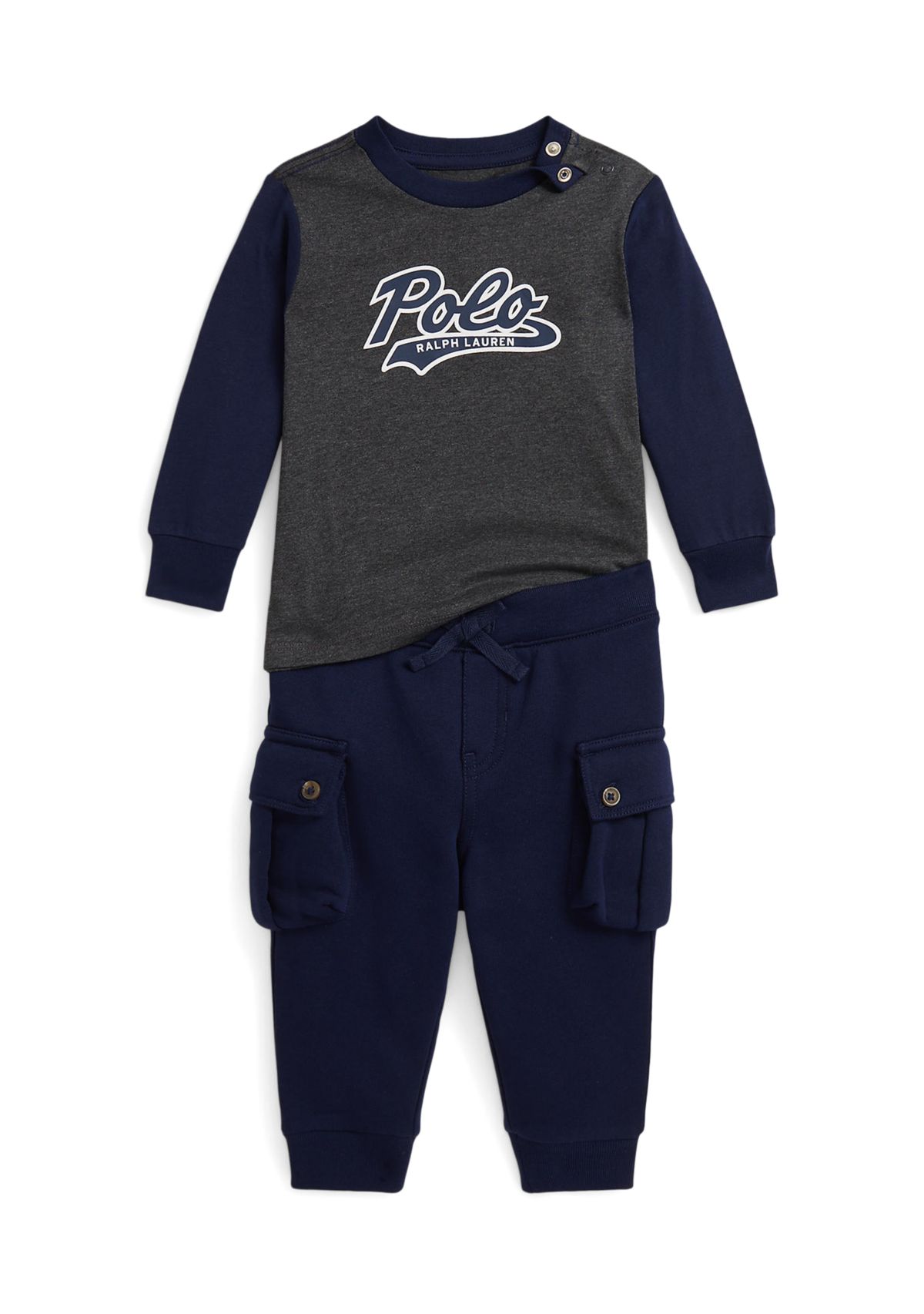 Baby Boys Logo Jersey Tee & Fleece Jogger Pant Set