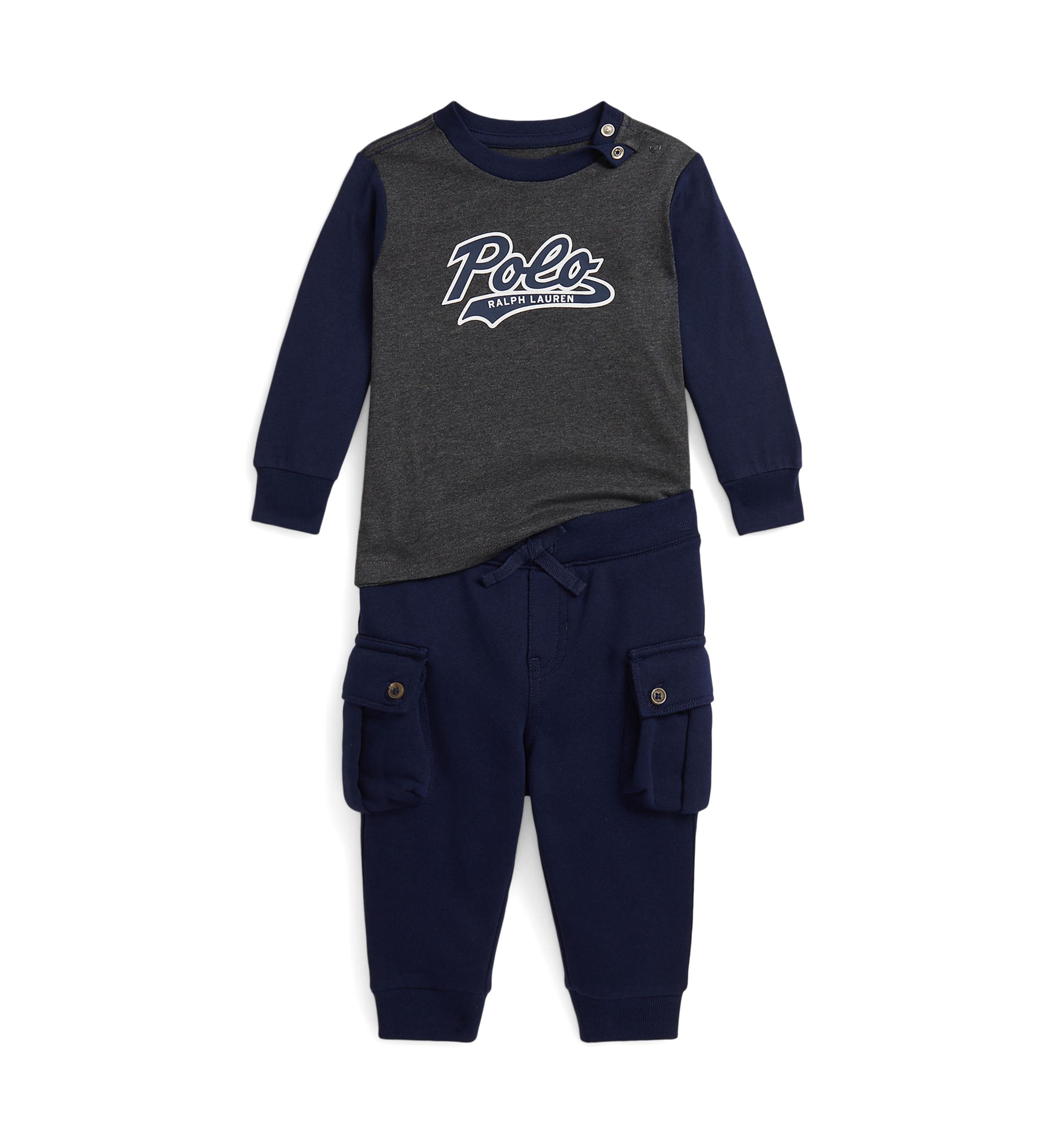 Baby Boys Logo Jersey Tee & Fleece Jogger Pant Set
