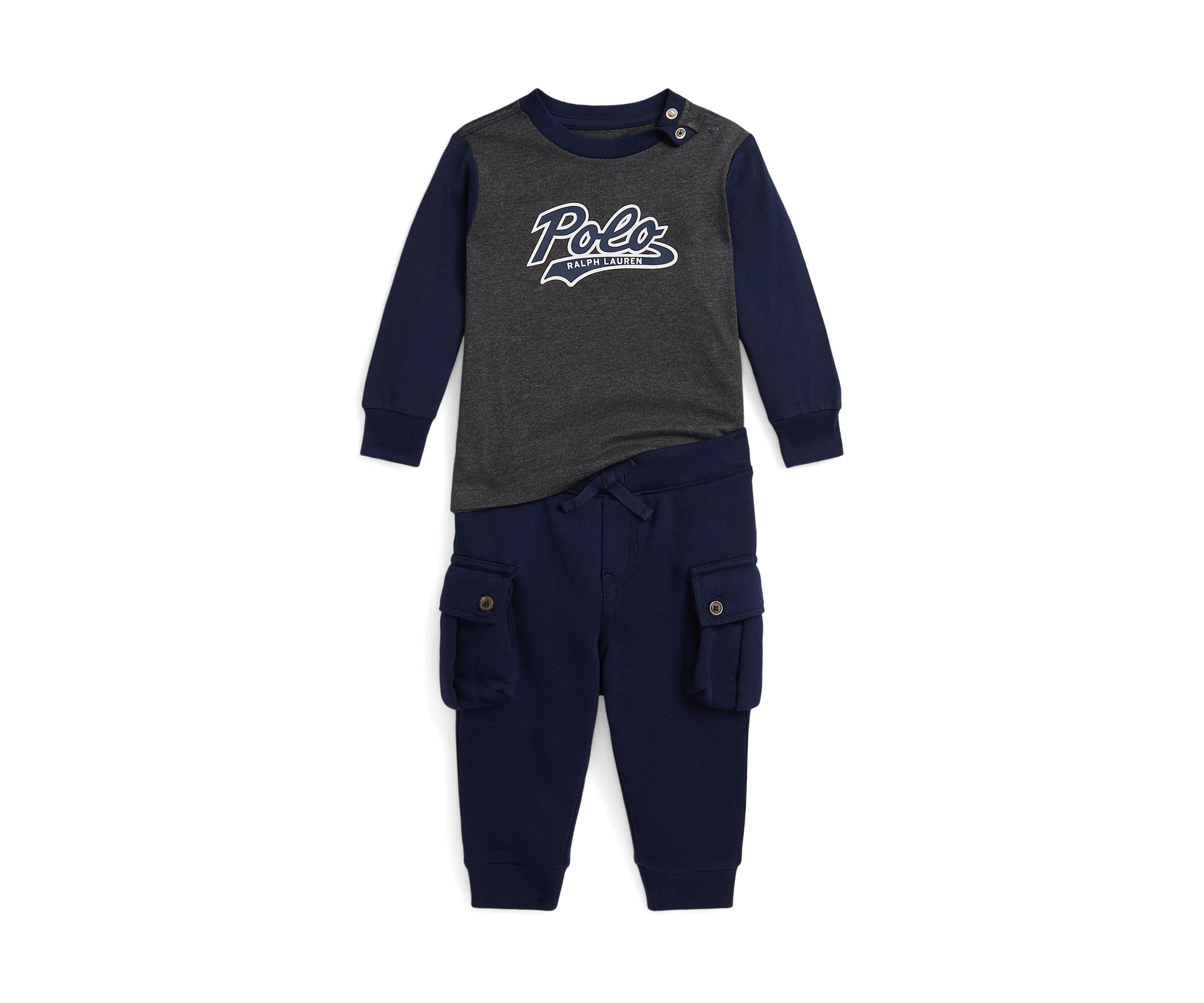 Baby Boys Logo Jersey Tee & Fleece Jogger Pant Set
