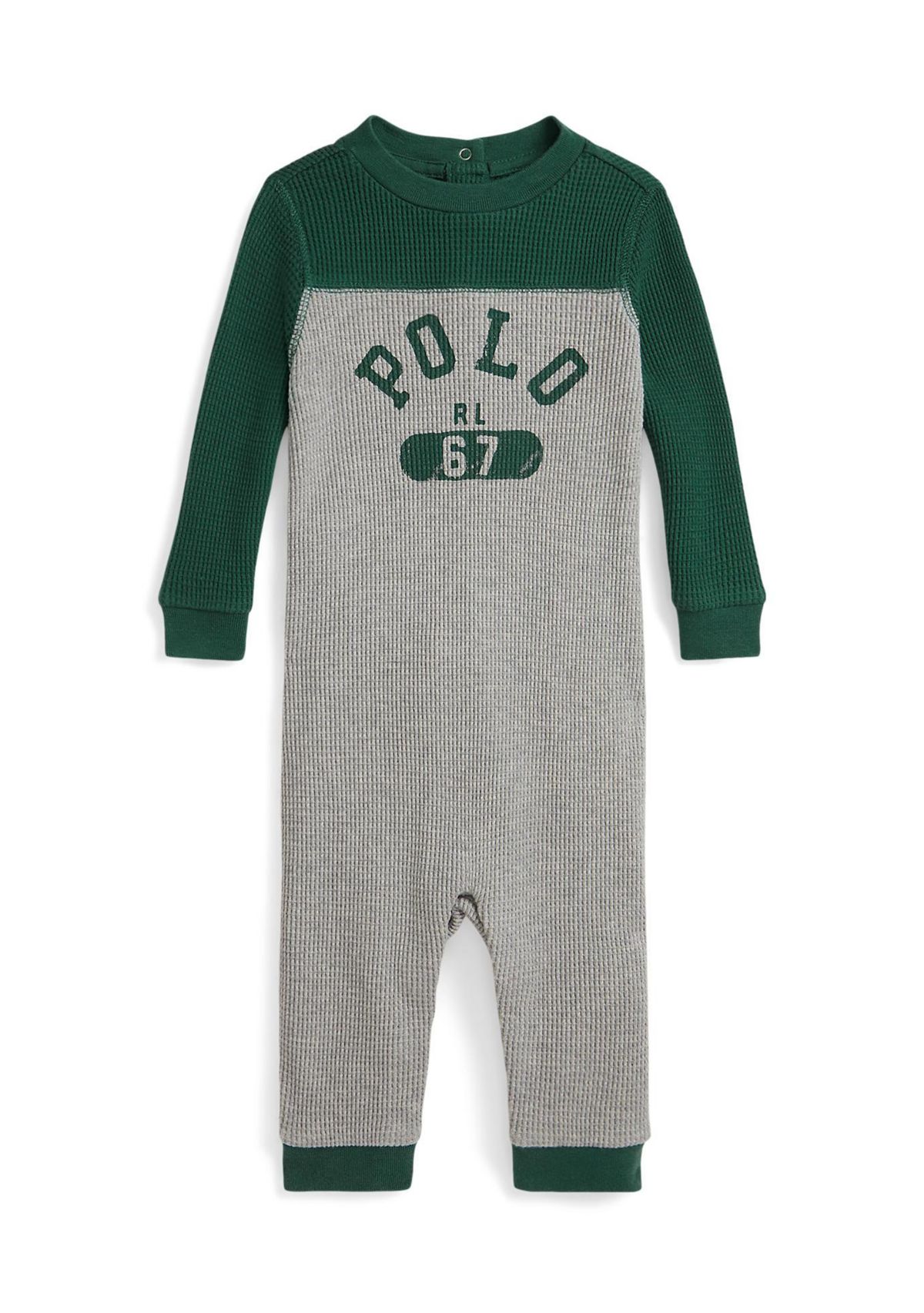 Baby Boys Logo Waffle Knit Cotton Coverall