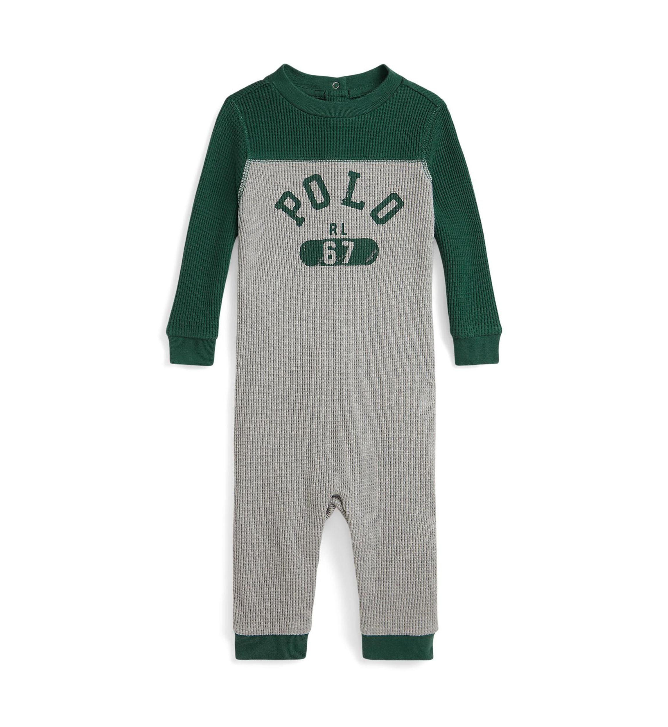 Baby Boys Logo Waffle Knit Cotton Coverall