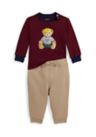 Baby Boys Polo Bear Jersey T-Shirt & Fleece Pants Set