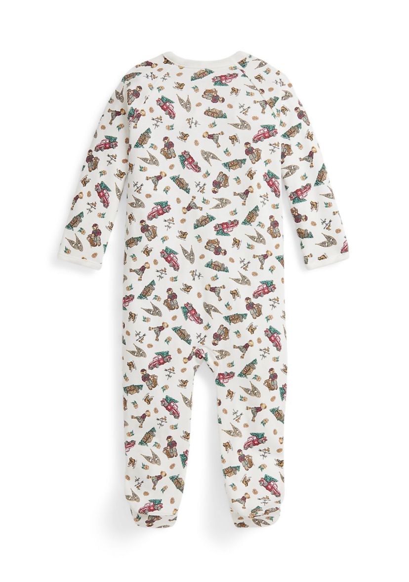 Baby Boys Polo Bear Cotton Footed Coverall