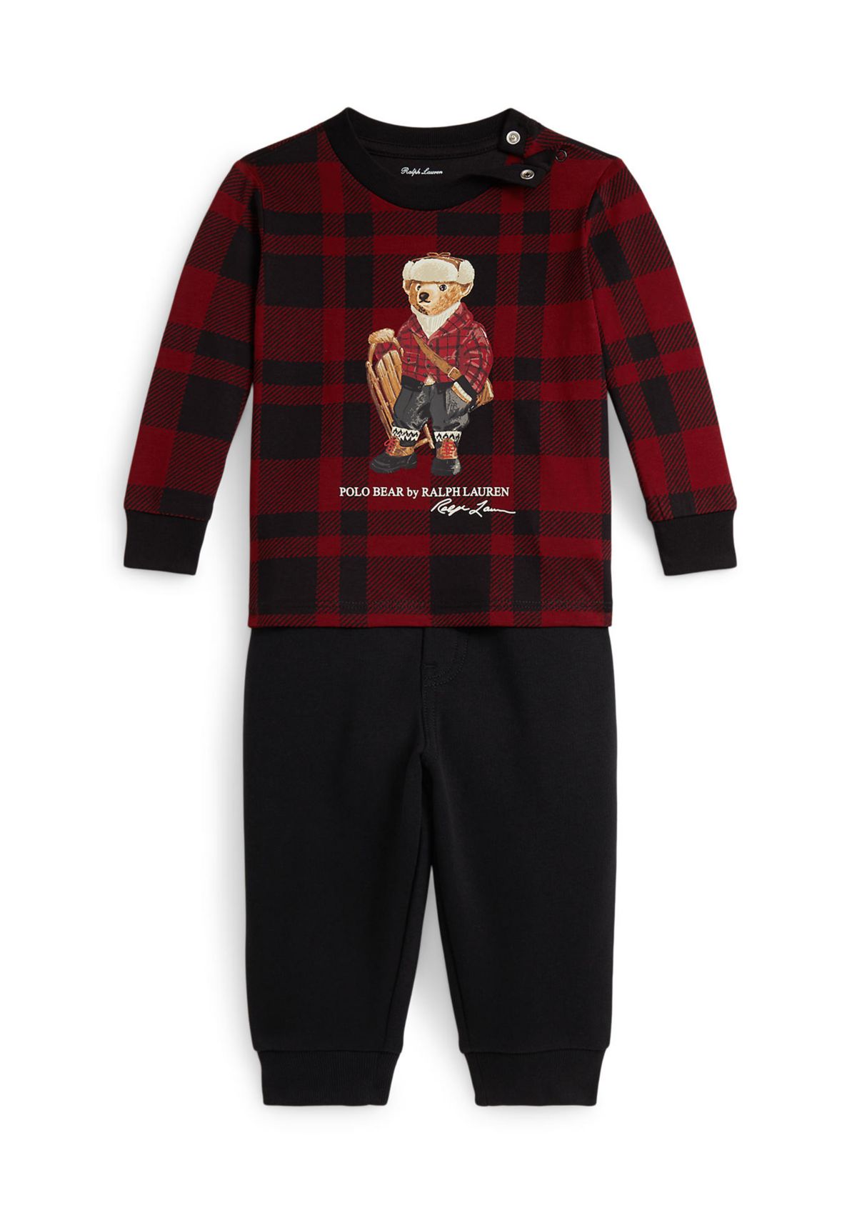 Baby Boys Polo Bear Jersey Tee & Fleece Pant Set