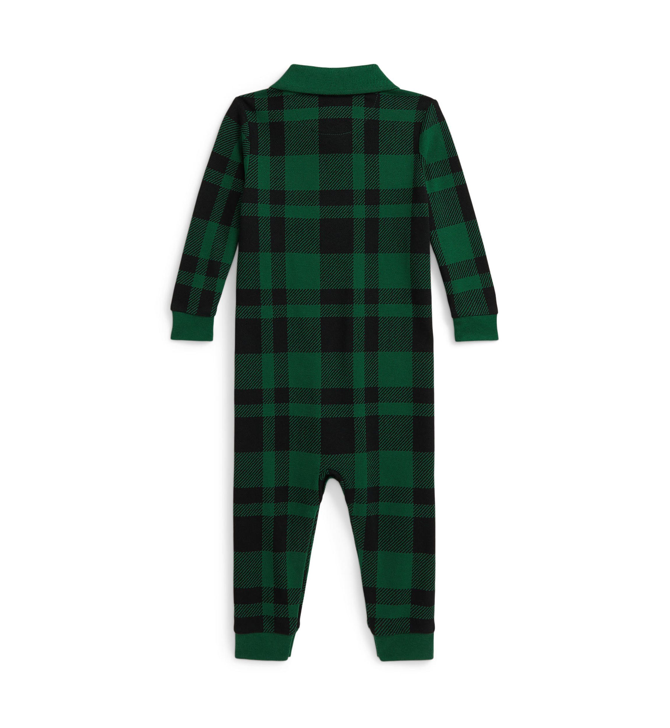 Baby Boys Plaid Cotton Mesh Polo Coverall
