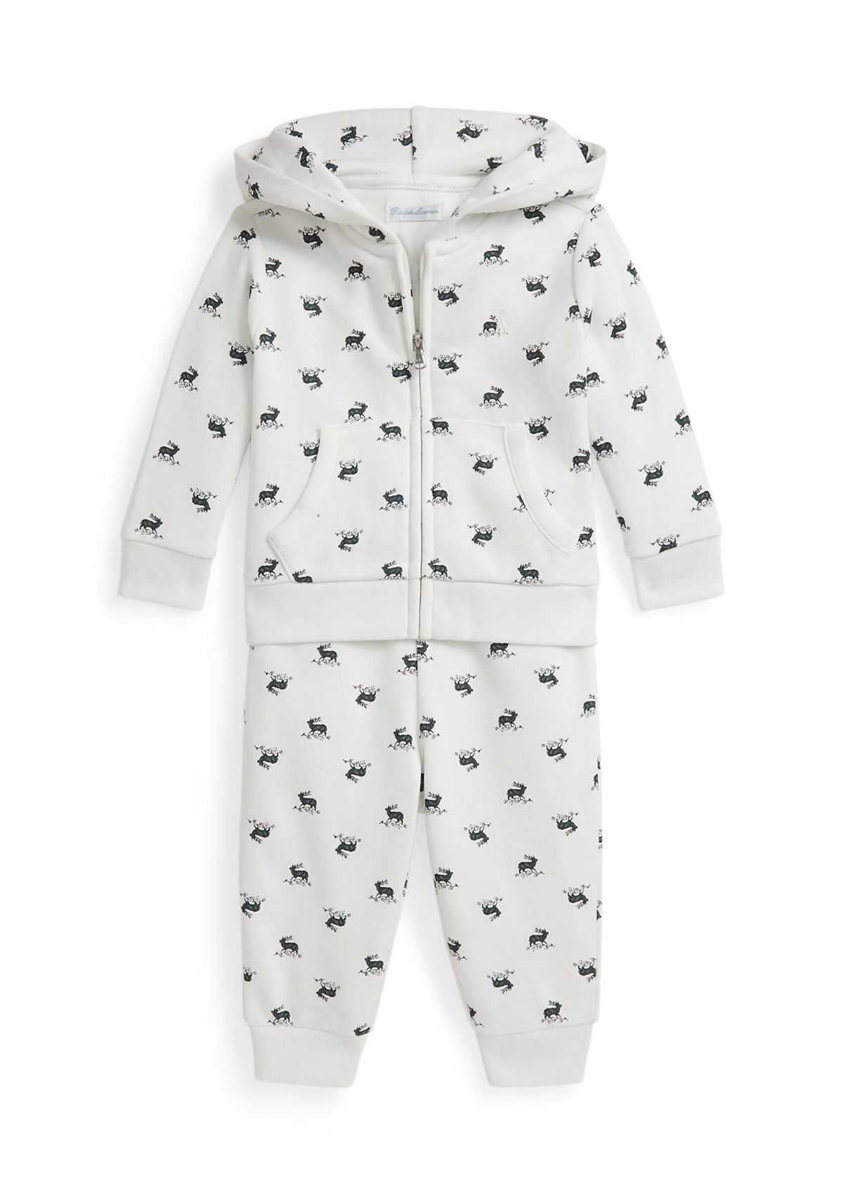 Baby Boys Elk Fleece Full-Zip Hoodie & Pant Set