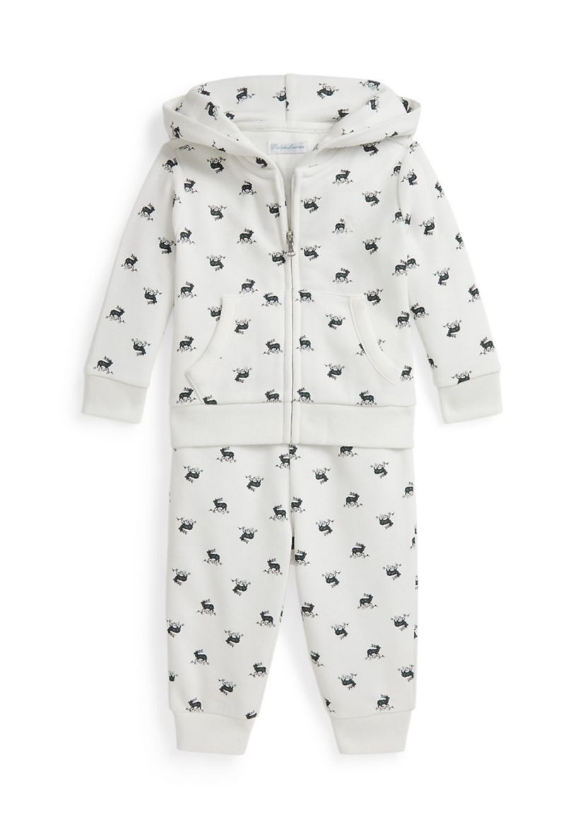 Baby Boys Elk Fleece Full-Zip Hoodie & Pant Set