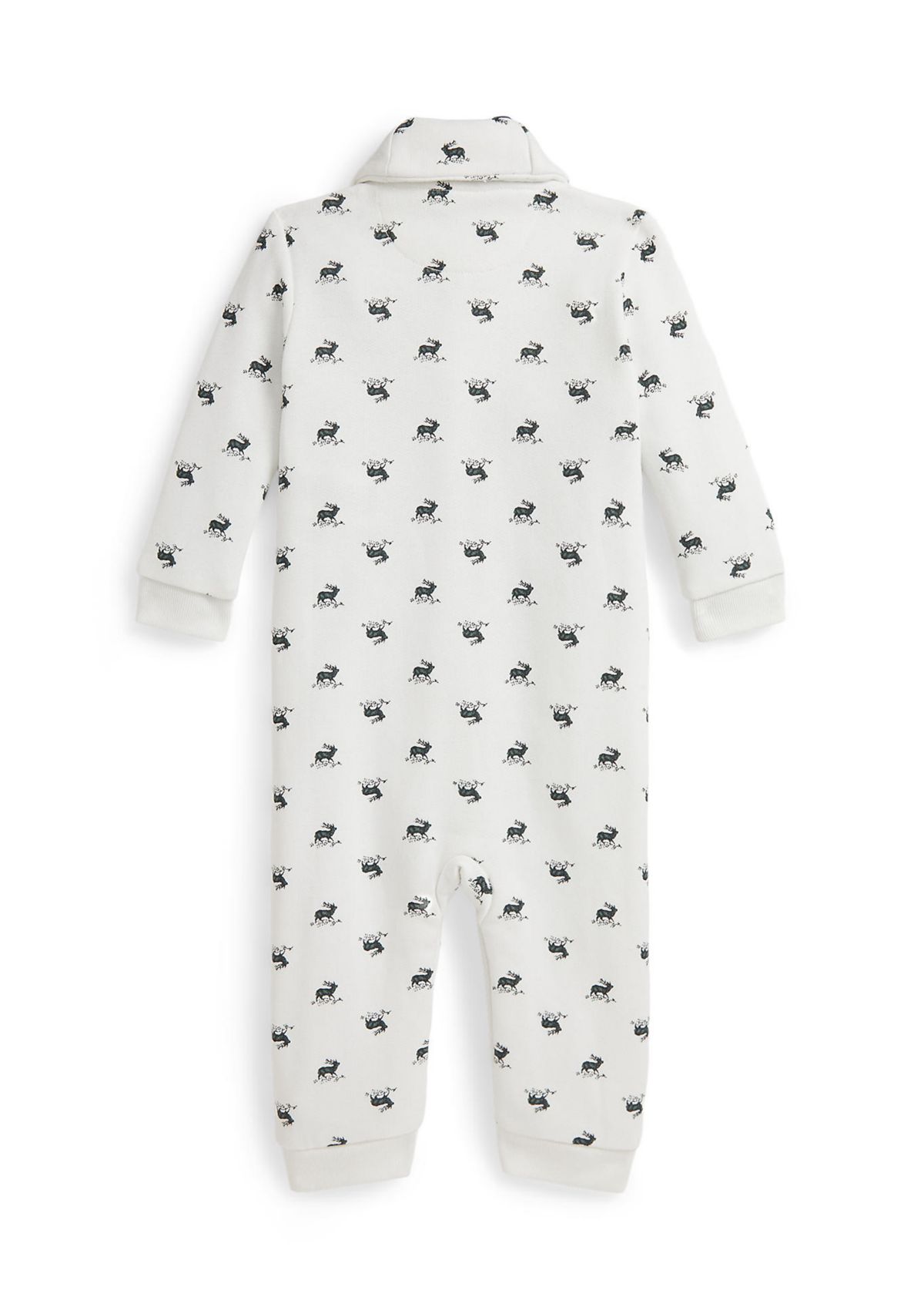 Baby Boys Elk-Print Fleece Coverall