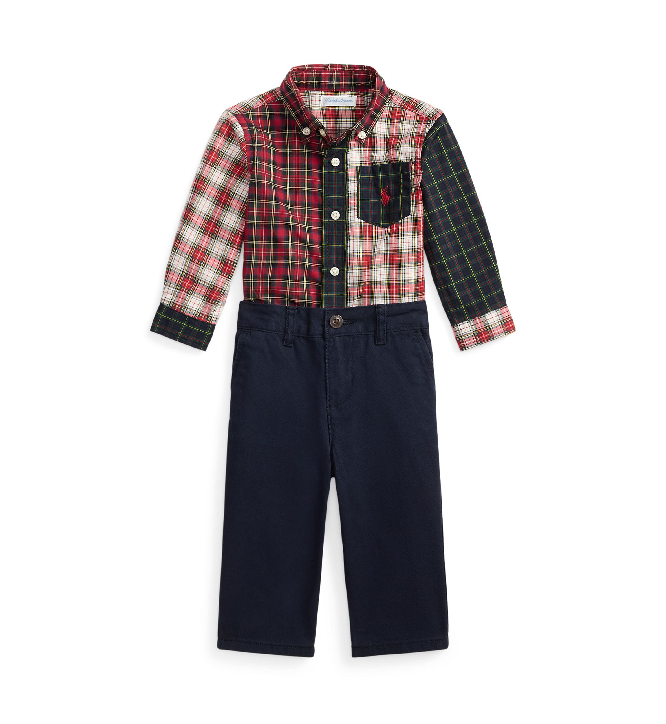 Baby Boys Polo Bear Jersey Tee & Fleece Pant Set