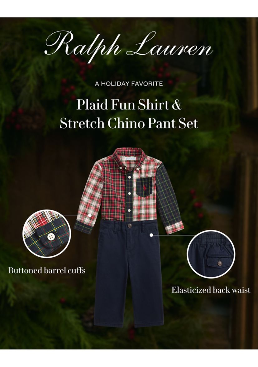 Baby Boys Polo Bear Jersey Tee & Fleece Pant Set