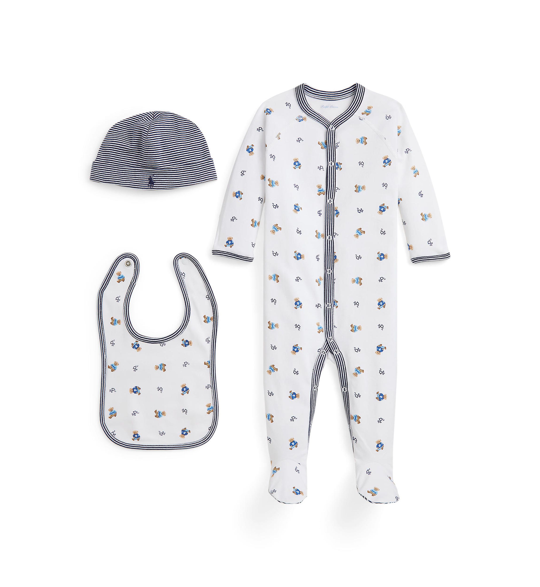 Baby Boys Polo Bear Cotton 3-Piece Gift Set