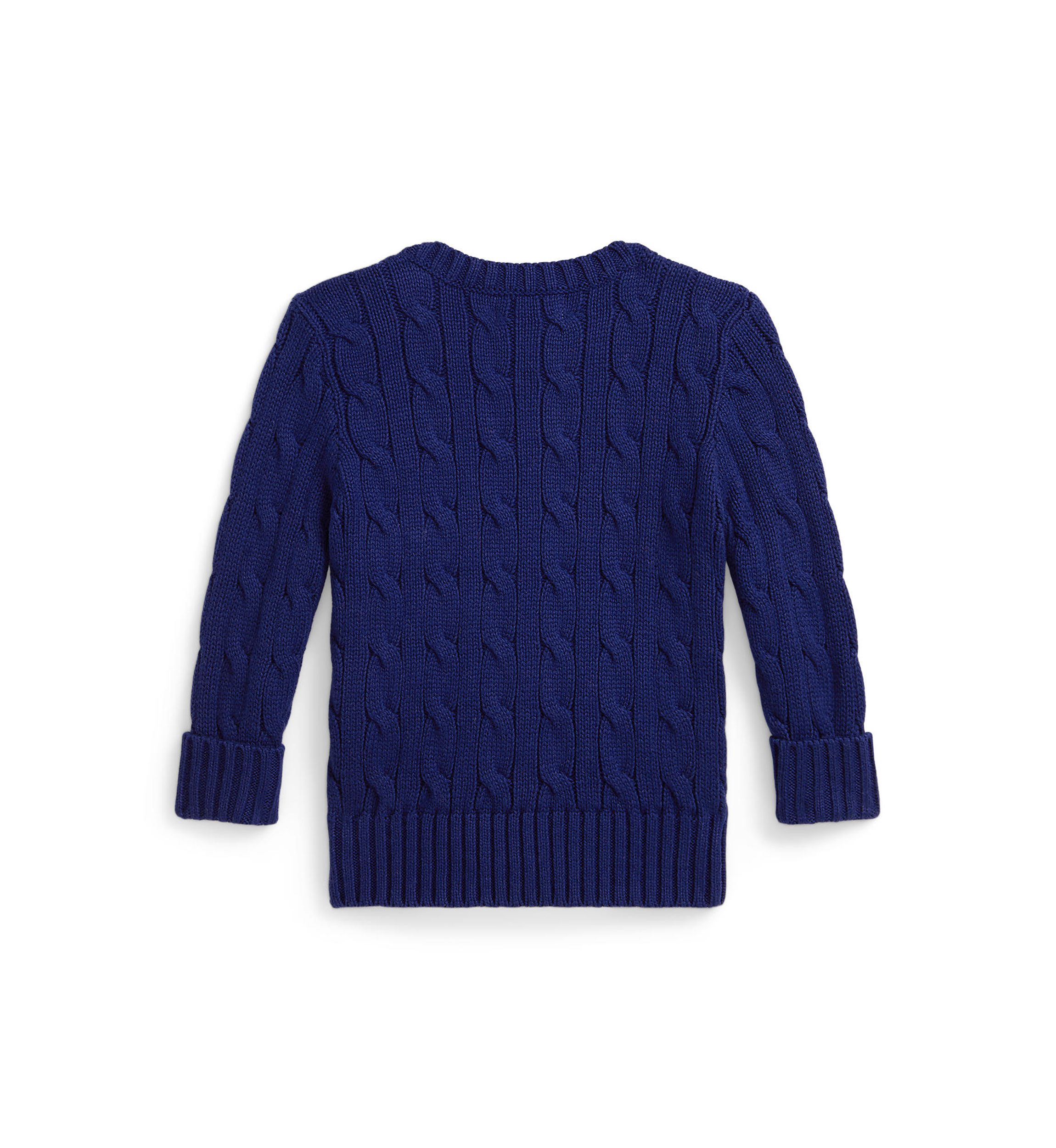 Baby Boys Polo Bear Cable-Knit Cotton Sweater