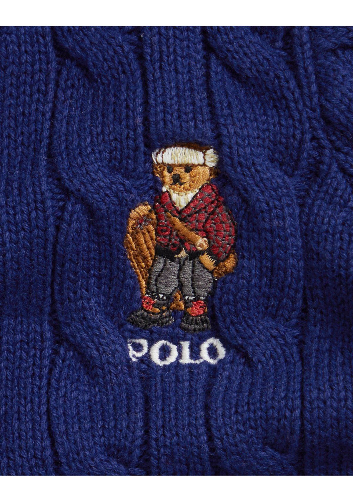 Baby Boys Polo Bear Cable-Knit Cotton Sweater