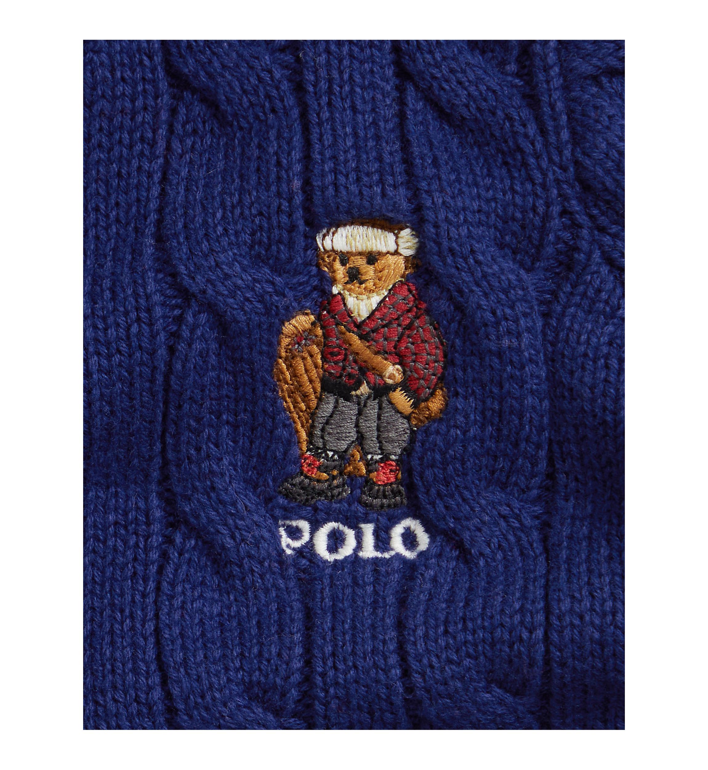 Baby Boys Polo Bear Cable-Knit Cotton Sweater