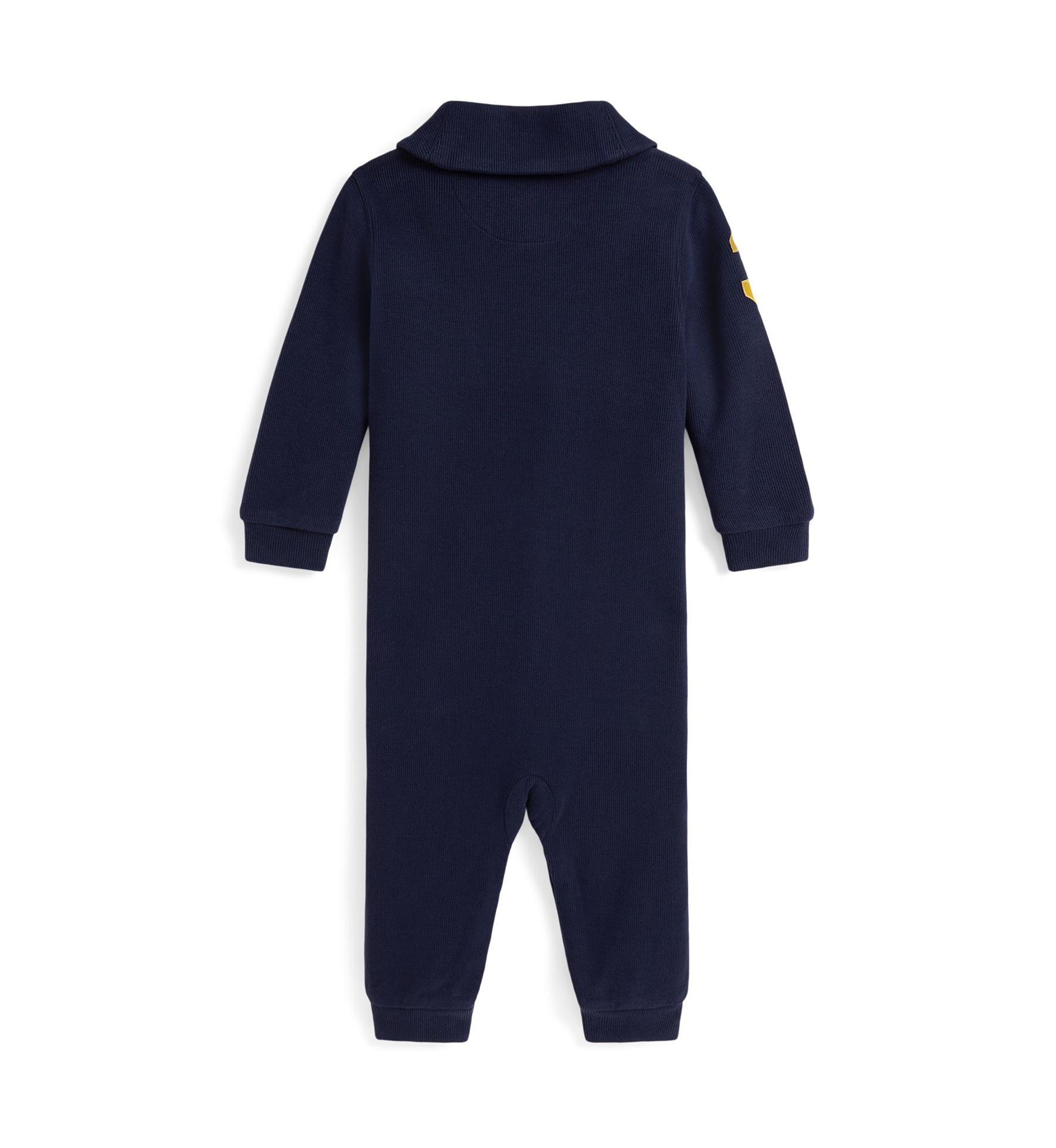 Baby Boys Estate Rib Cotton Shawl Coverall