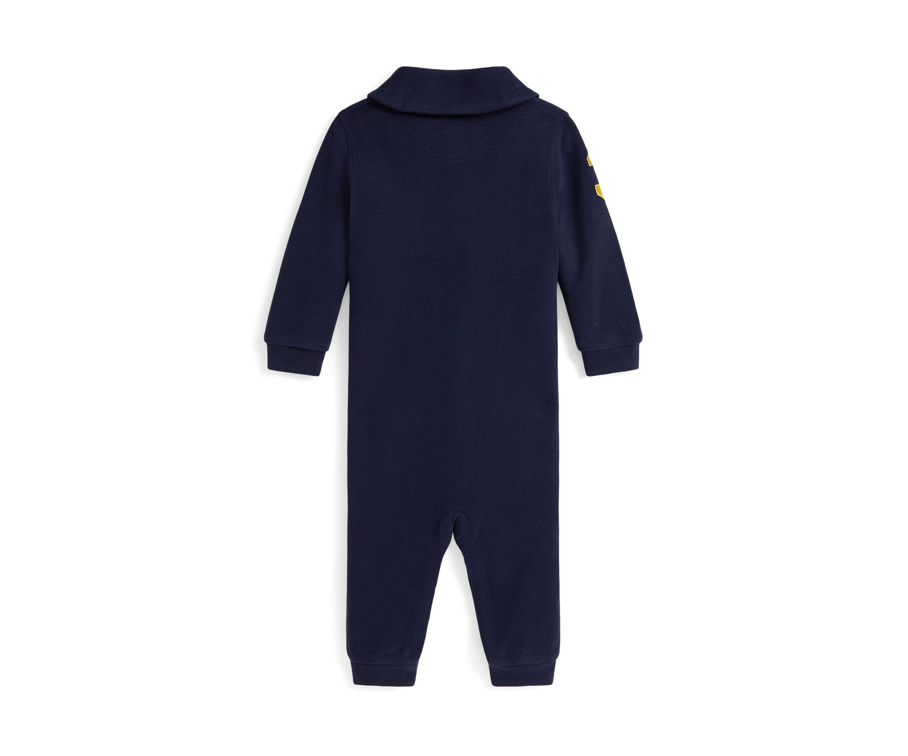 Baby Boys Estate Rib Cotton Shawl Coverall