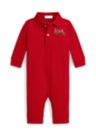 Baby Boys Triple-Pony Cotton Mesh Polo Coverall