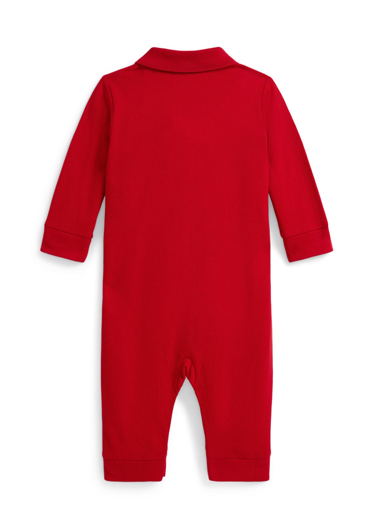 Baby Boys Triple-Pony Cotton Mesh Polo Coverall