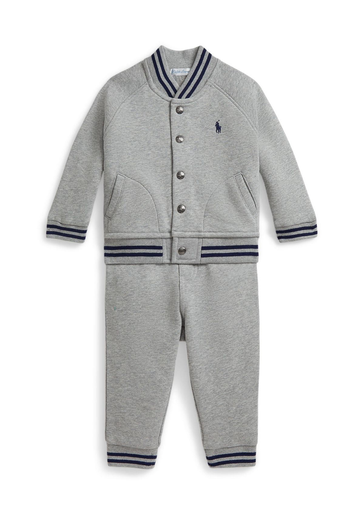 Baby Boys Color-Blocked Crest Mesh Polo Coverall