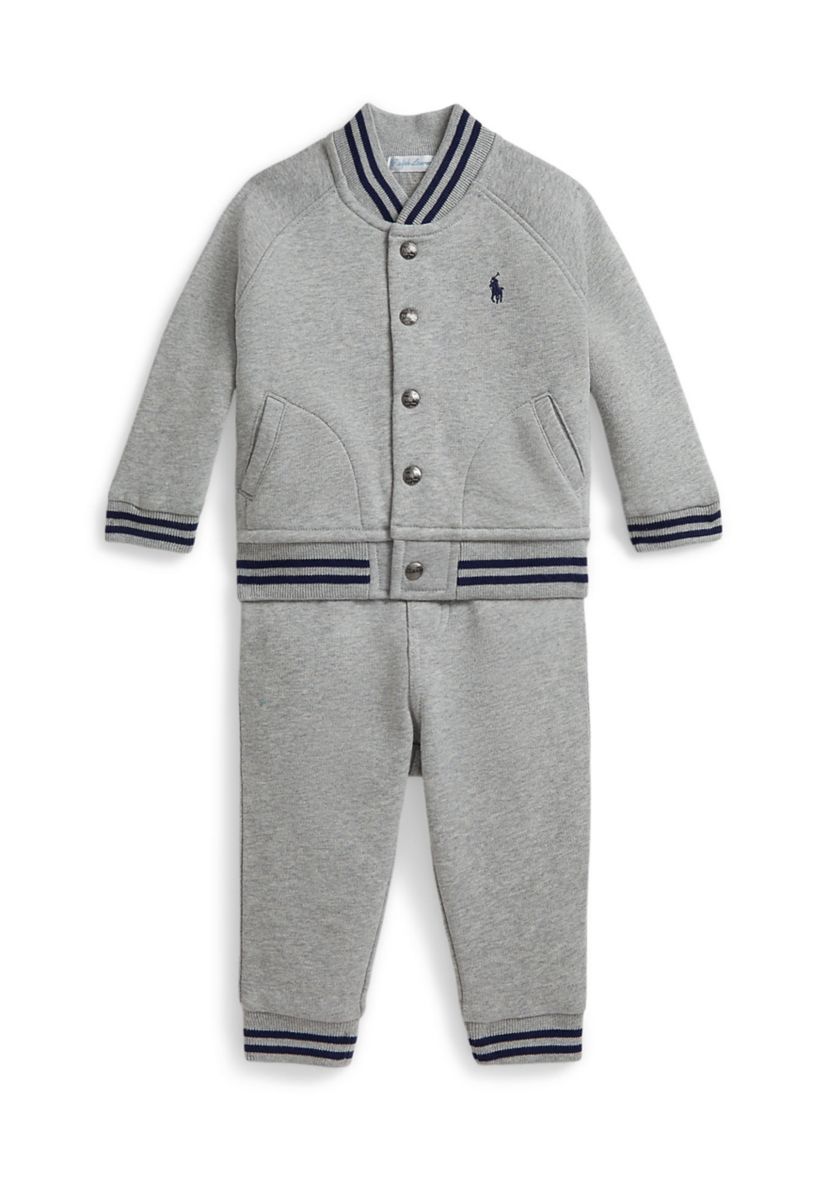 Baby Boys Color-Blocked Crest Mesh Polo Coverall