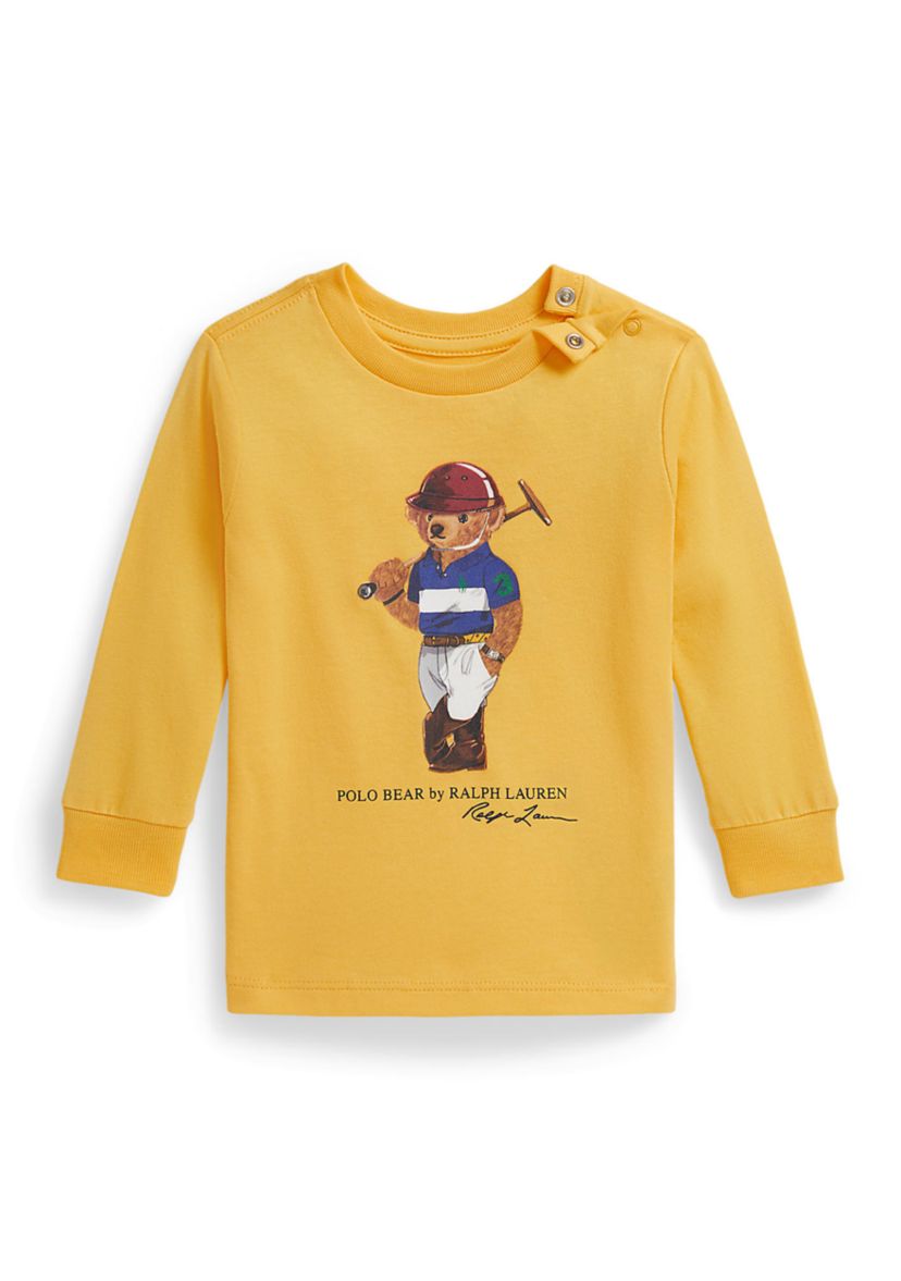 Baby Boys Polo Bear Cotton Long-Sleeve T-Shirt