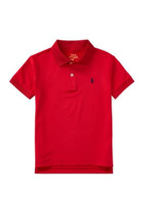 Ralph Lauren Childrenswear Boys 2-7 Performance Jersey Polo Shirt, Red, 6