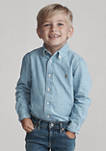 Toddler Boys Indigo Cotton Chambray Shirt