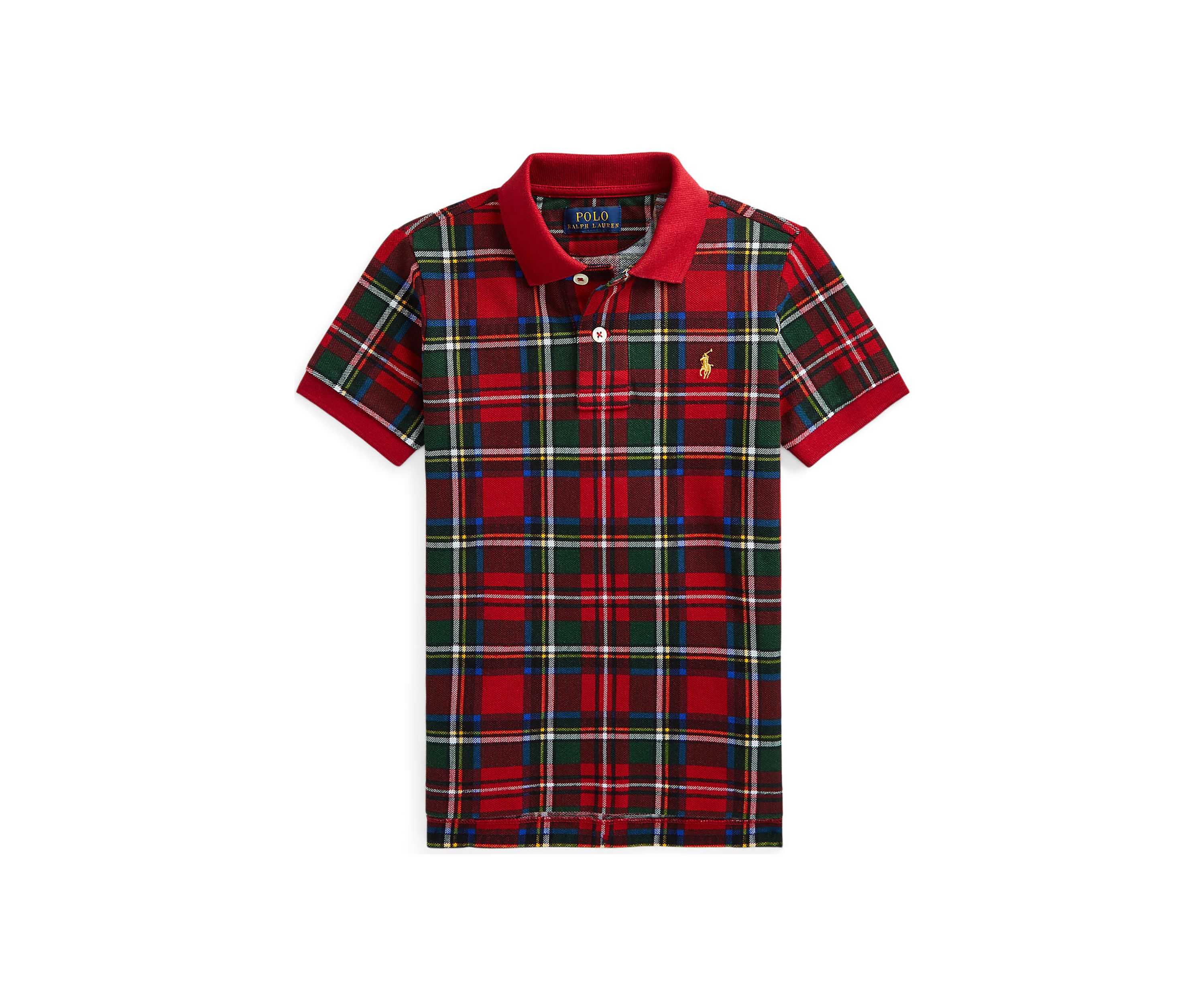Toddler Boys Tartan Cotton Mesh Polo Shirt