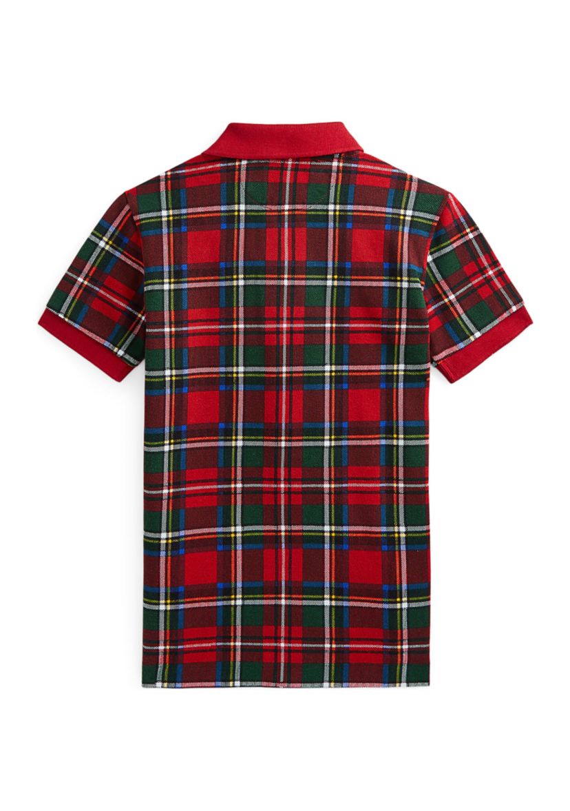 Toddler Boys Tartan Cotton Mesh Polo Shirt