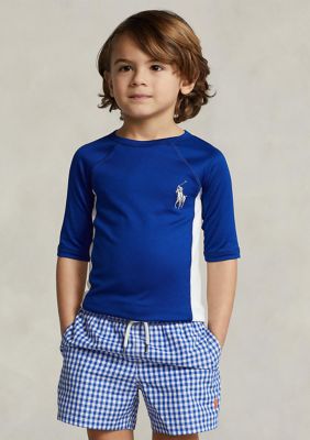 Ralph Lauren Childrenswear Toddler Boys Big Pony Stretch Jersey Rash Guard  | belk