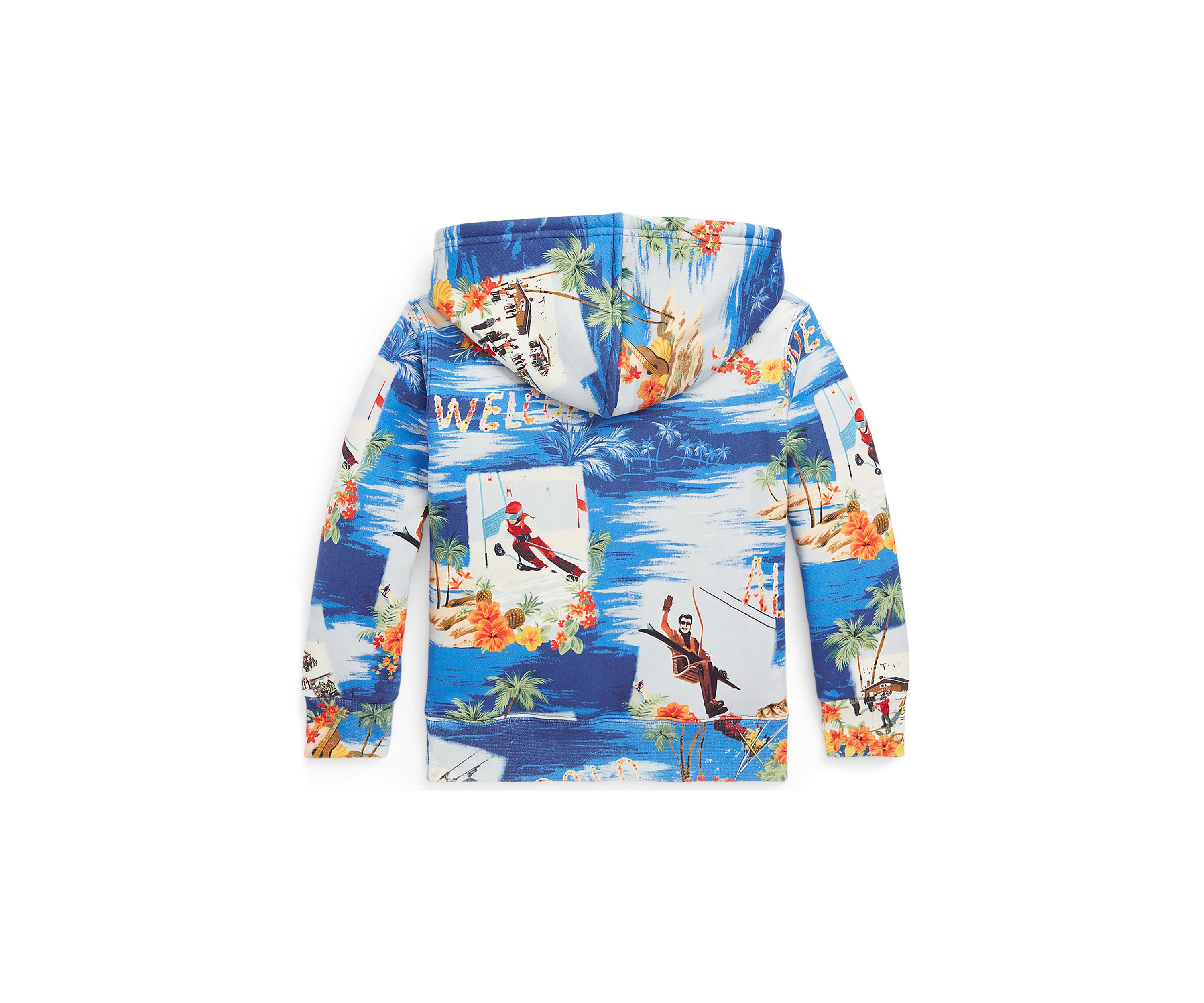 Toddler Boys Tropical Ski Print Fleece Hoodie