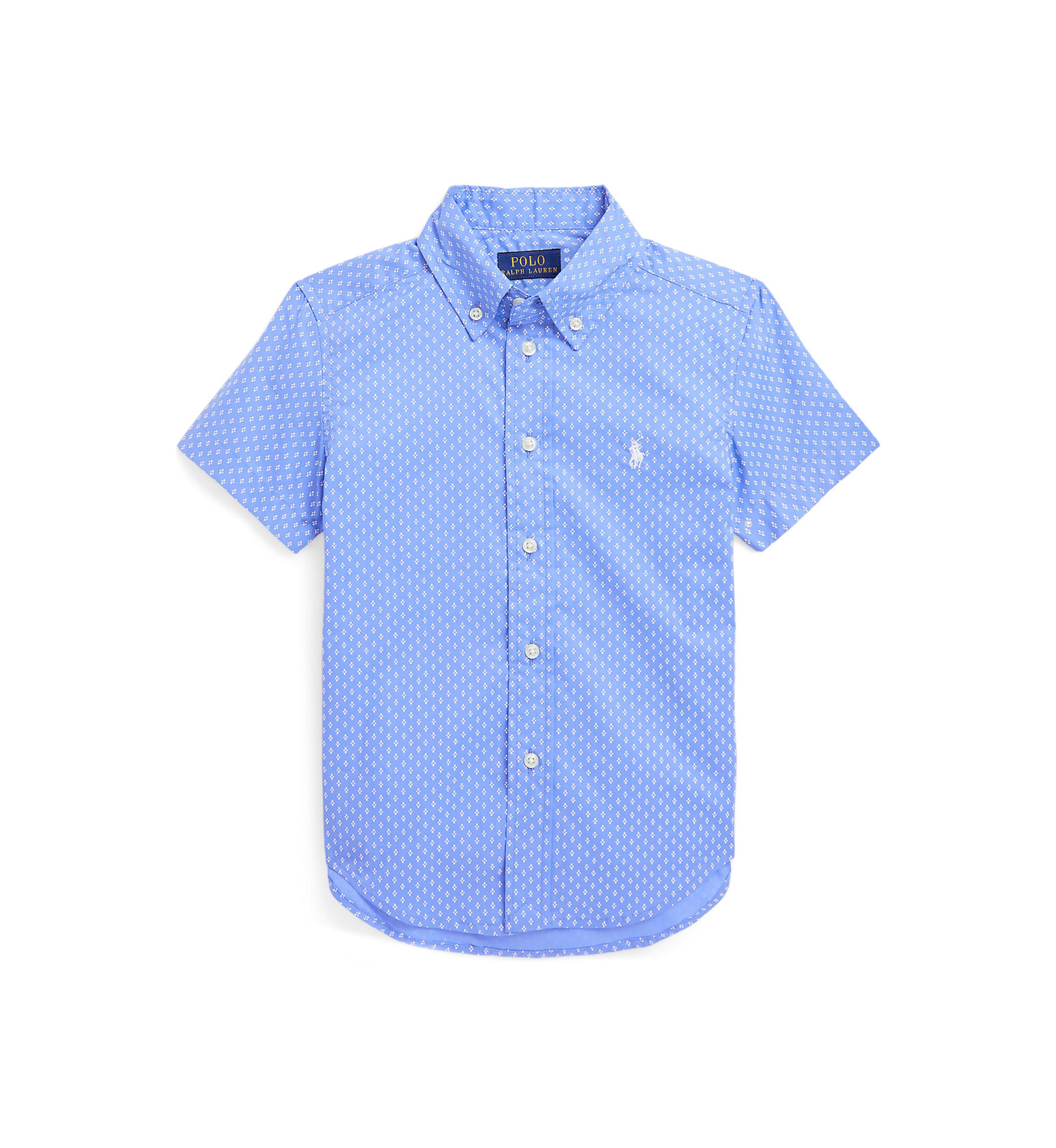 Boys 2-7 Geometric Poplin Short Sleeve Shirt