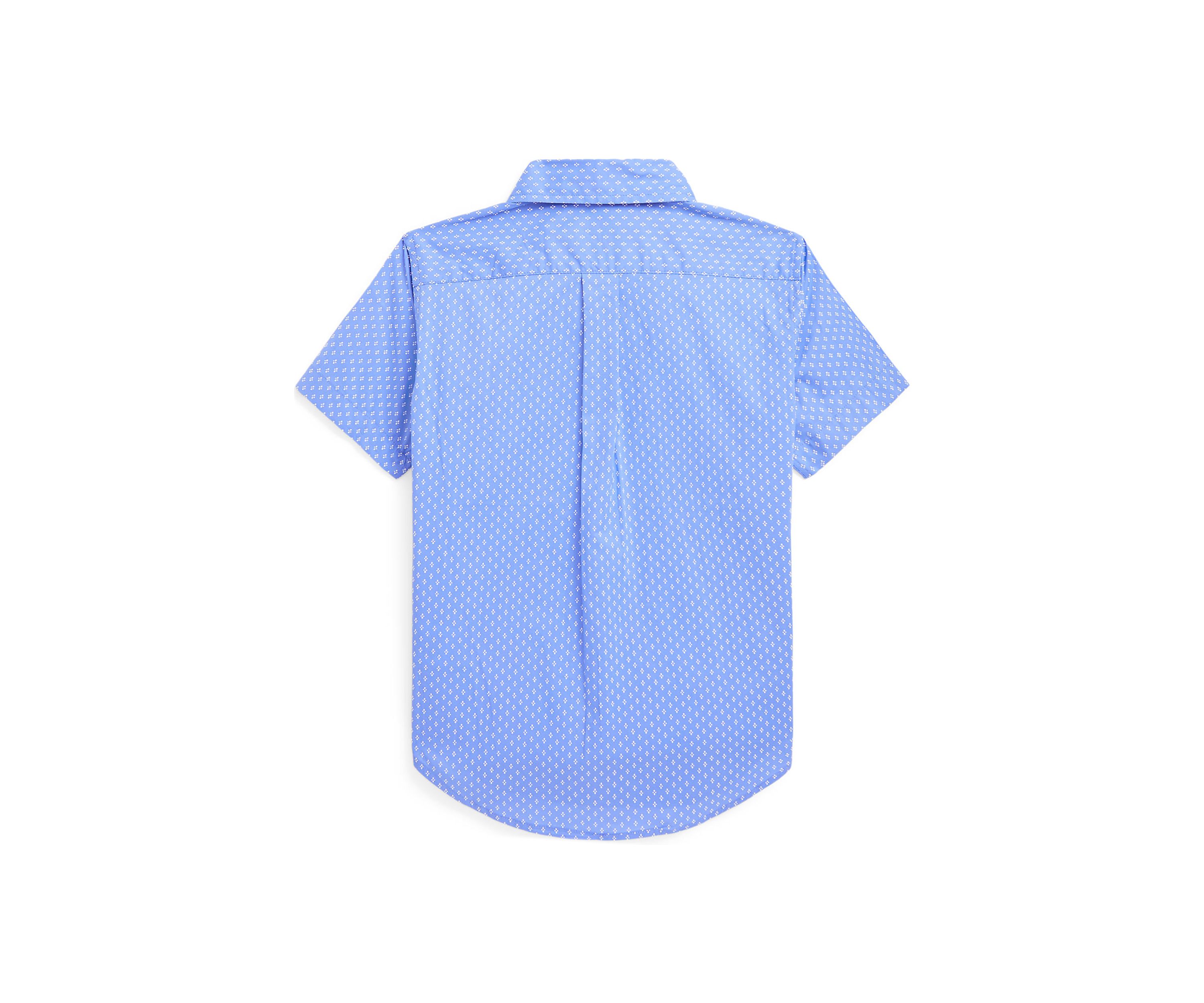 Boys 2-7 Geometric Poplin Short Sleeve Shirt