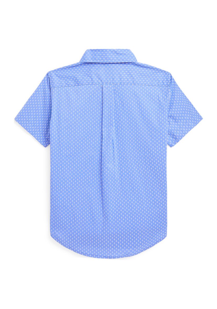 Boys 2-7 Geometric Poplin Short Sleeve Shirt