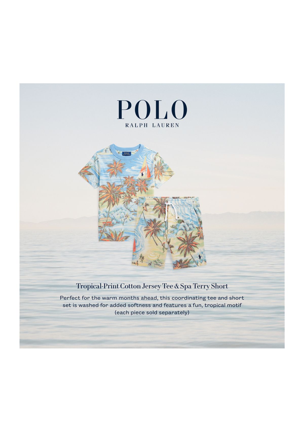 Toddler Boys Tropical Print Spa Terry Shorts