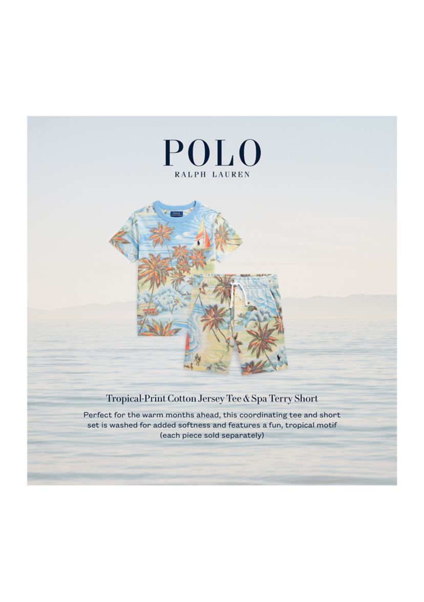 Toddler Boys Tropical Print Spa Terry Shorts