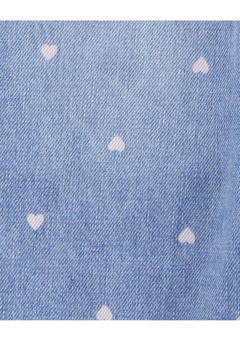 Baby Girls Denim Overalls with Hearts 