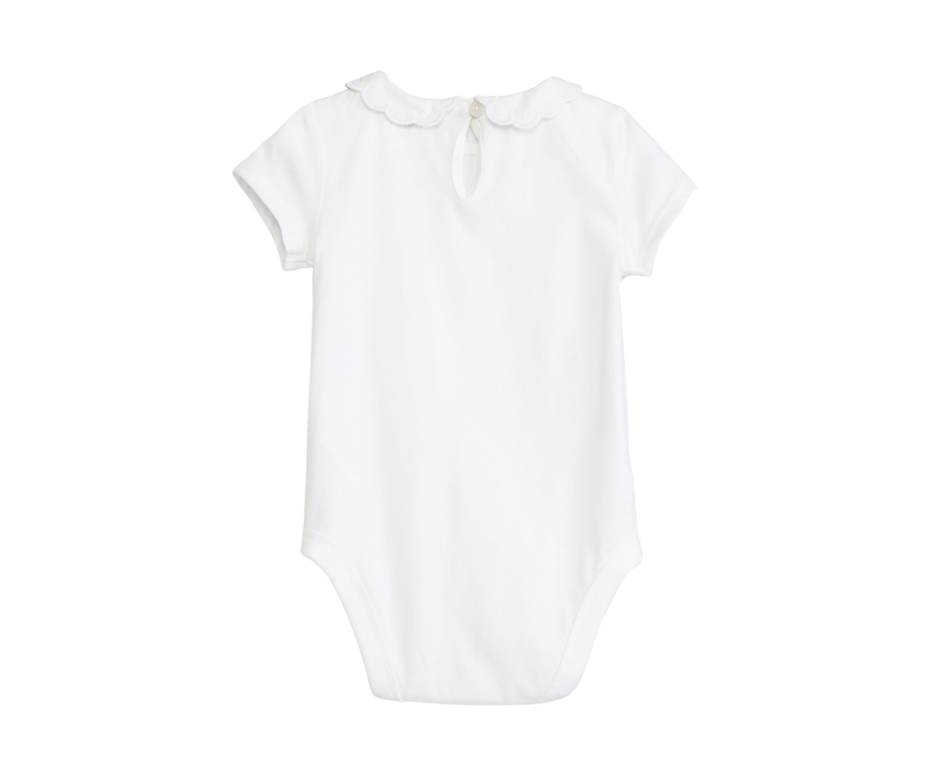 Baby Girls Short Sleeve Eyelet Collar Bodysuit