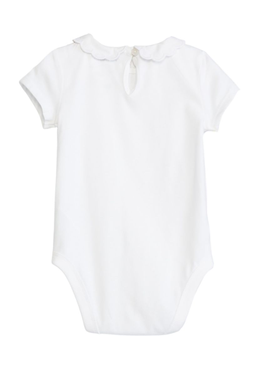 Baby Girls Short Sleeve Eyelet Collar Bodysuit