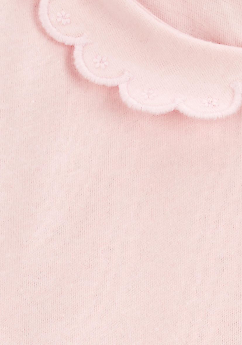 Baby Girls Short Sleeve Peter Pan Collar Bodysuit